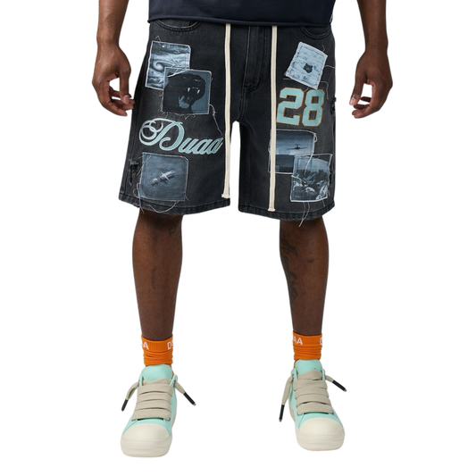 DUAA "MOVIE" Denim Shorts (Black Wash)