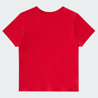 Kids' adidas Two-Piece Short Sleeve Cotton Tee and Elastic Waistband Logo Shorts Set