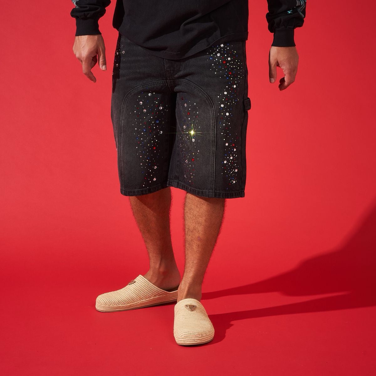 DUAA ''SUPPLICATION'' STONE BLACK DENIM SHORT
