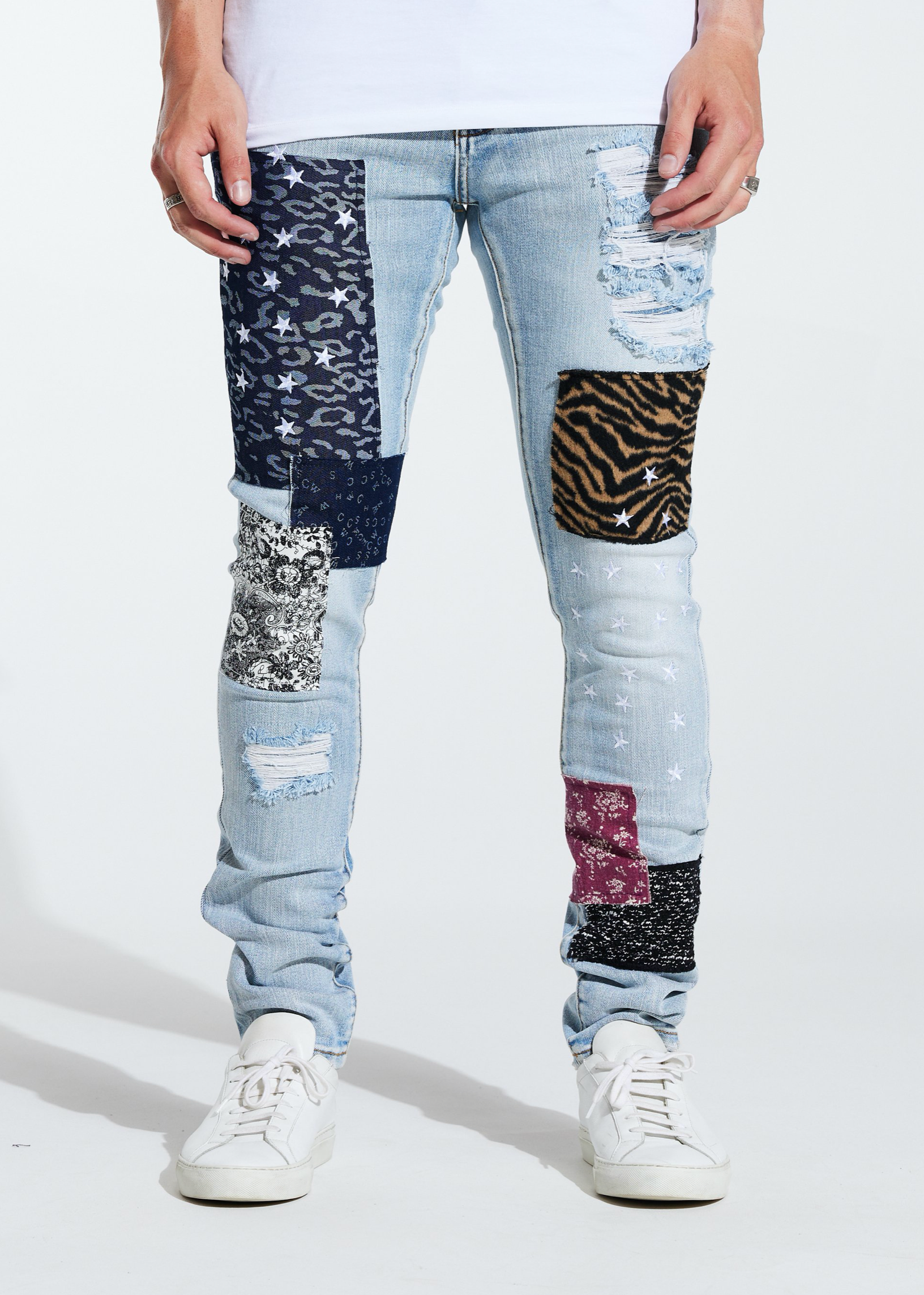 Embellish Gerald Denim (Blue Patchwork)