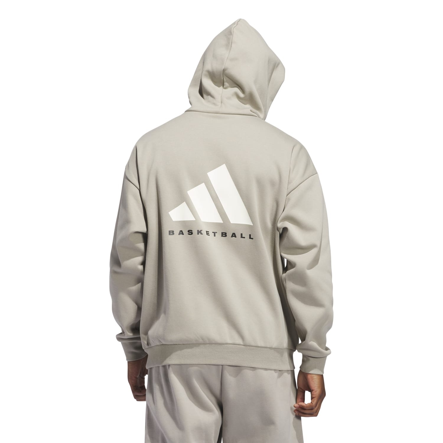 Adidas Unisex Basketball Fleece Hoodie Putty Beige JC7846