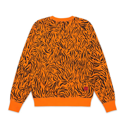 CLOT Men Tiger Stripe Sweatshirt Orange