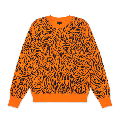 CLOT Men Tiger Stripe Sweatshirt Orange
