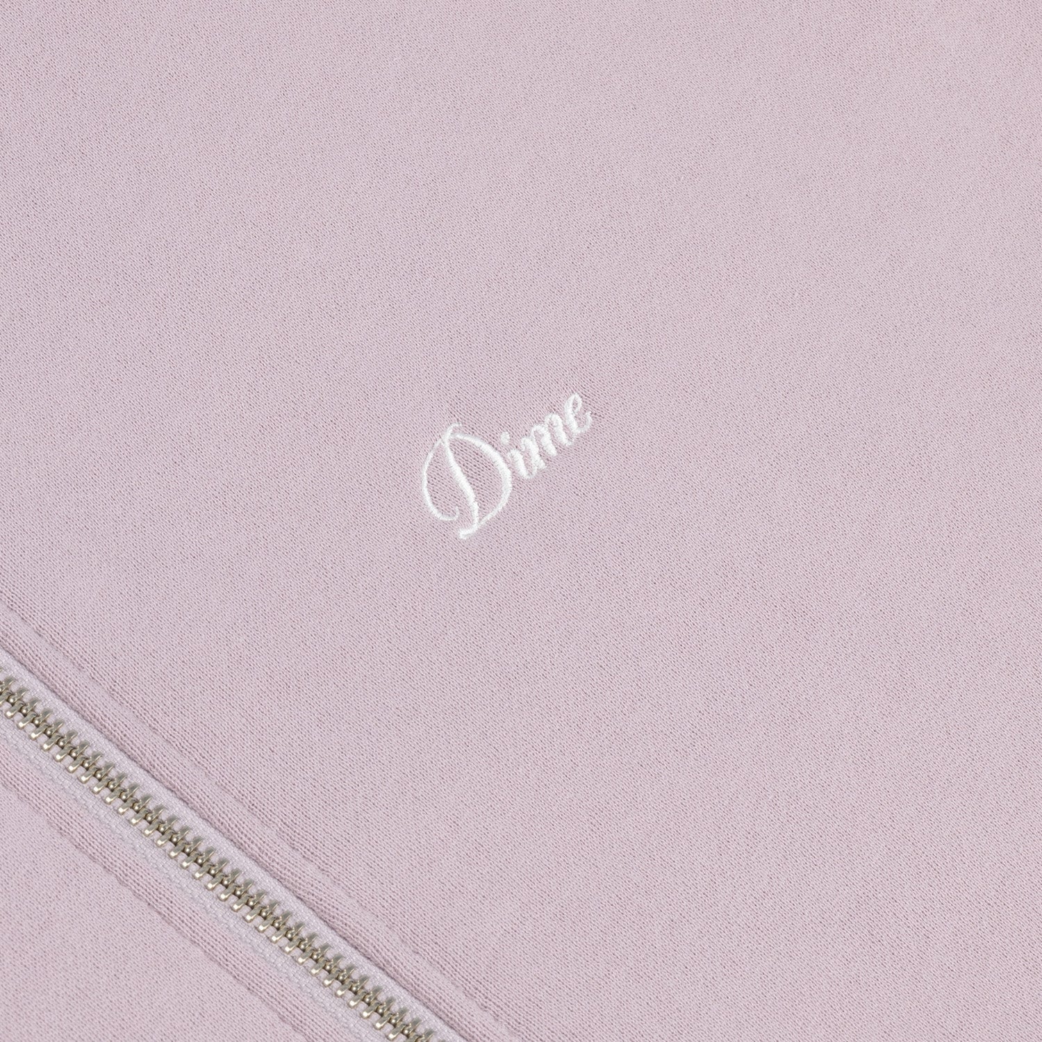 Dime Cursive Small Logo Zip Hoodie Mauve