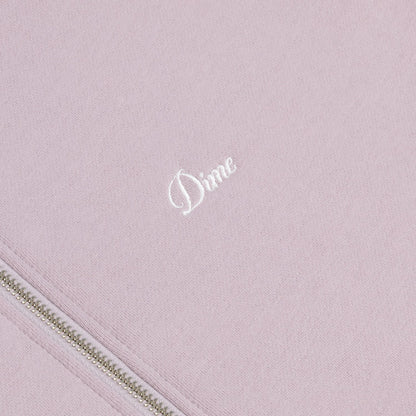 Dime Cursive Small Logo Zip Hoodie Mauve