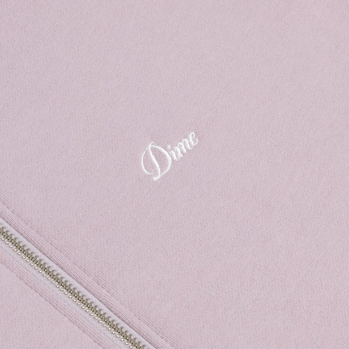 Dime Cursive Small Logo Zip Hoodie Mauve