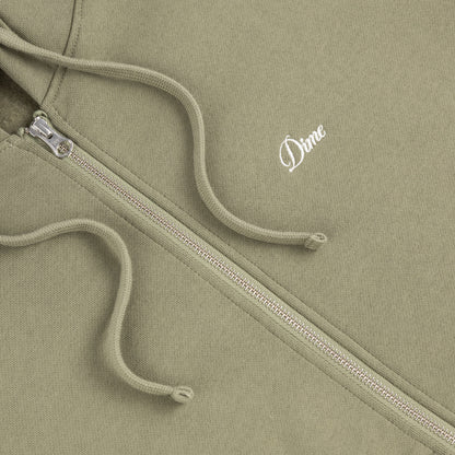 Dime Cursive Zip Hoodie Army Green
