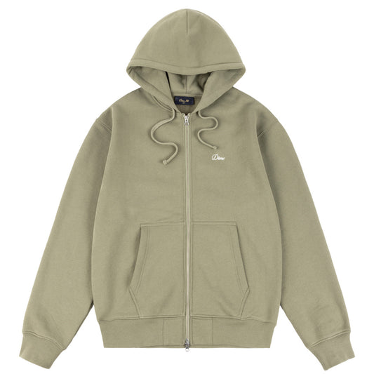 Dime Cursive Zip Hoodie Army Green